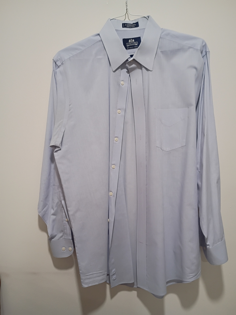 Stafford Light Blue Men's Dress Shirt - Classic Point Collar